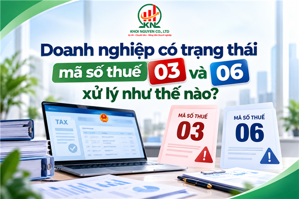 Doanh nghiệp có trạng thái mã số thuế 03 và 06 xử lý như thế nào?